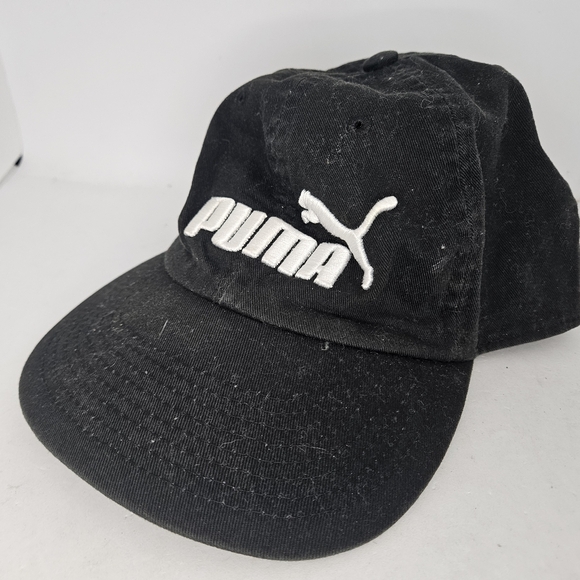 Puma Classic Style Black Baseball Cap Mens OSFA Athletic 100759 Black Logo Hat.  - Picture 1 of 12